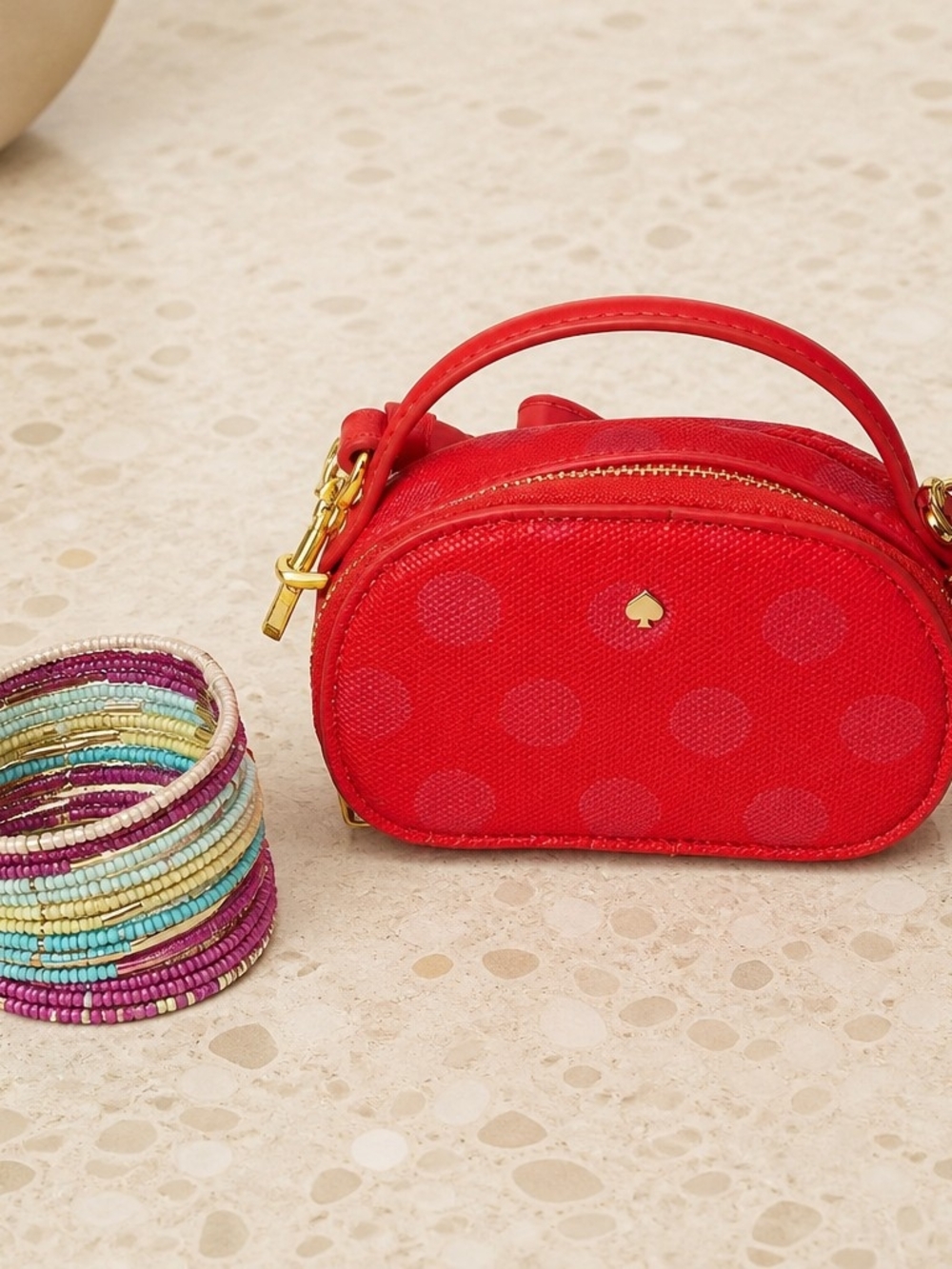Kate Spade New York x Target Mini Polka Dot Crossbody & Mixit Boho bracelet